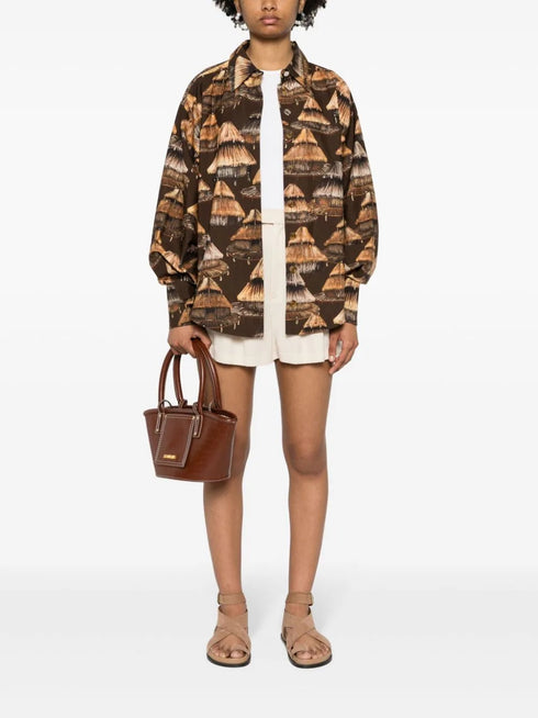 BROWN SHUHU SHIRT LONG SLEEVES